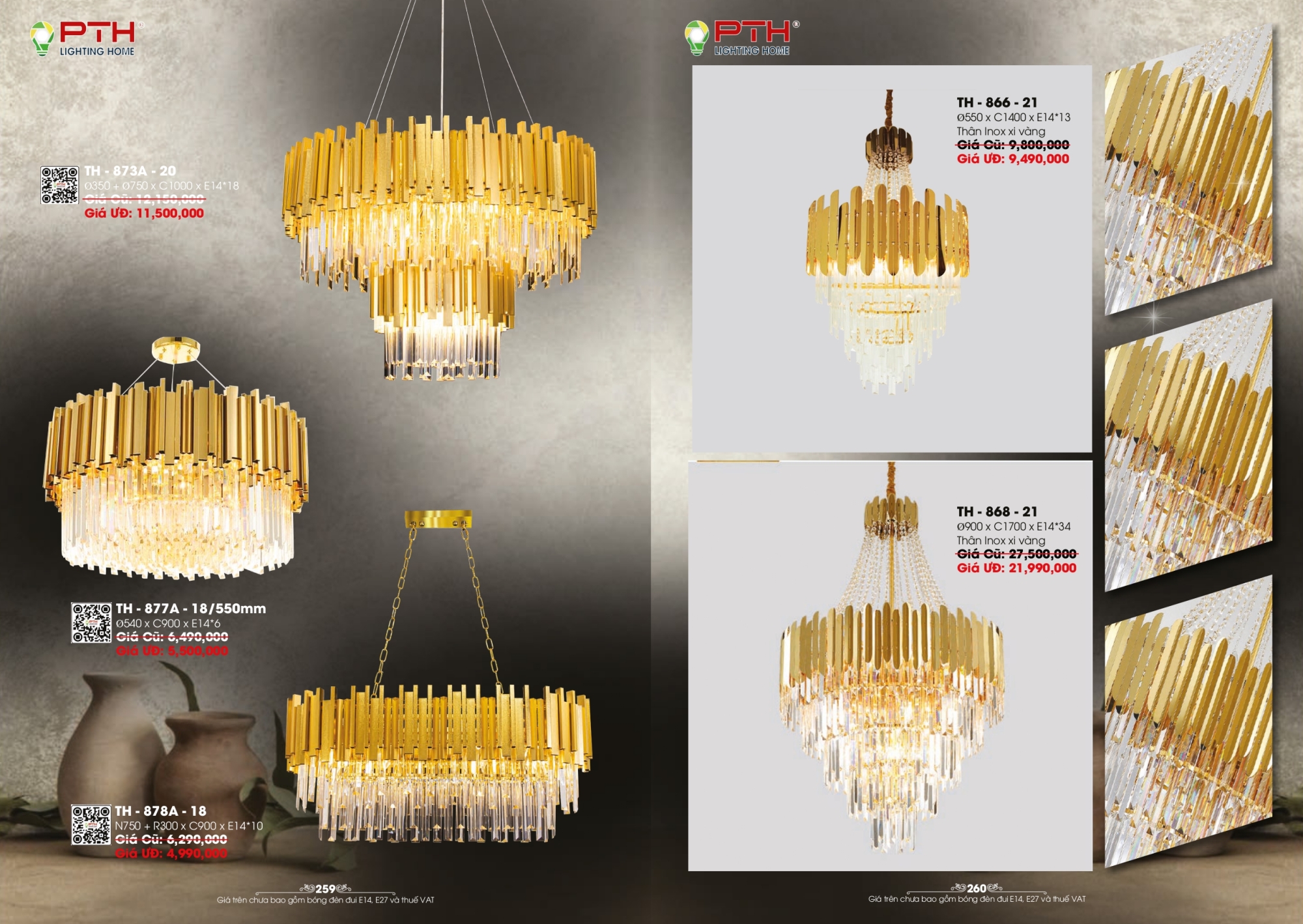 Bảng giá đèn trang trí PTH Lighting Home 2026